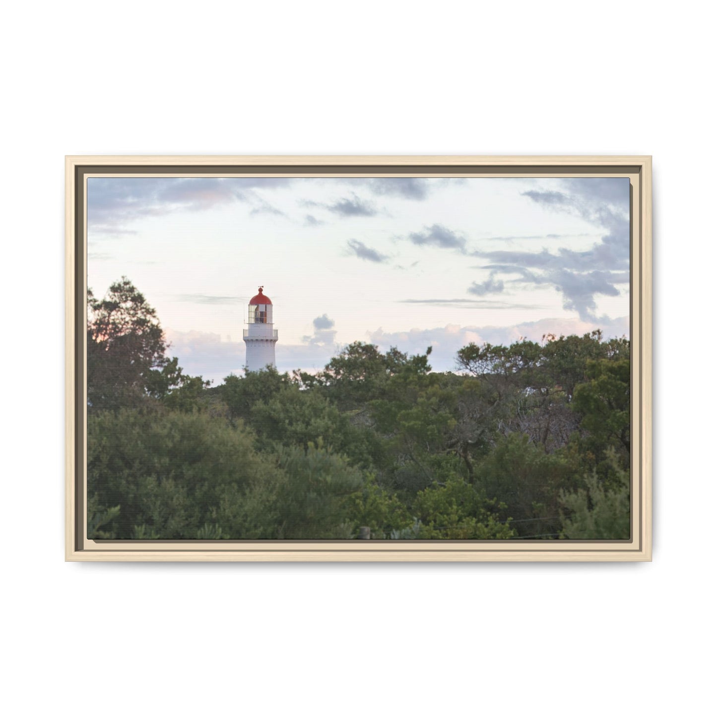 Cape Schank Lighthouse on a Winter Morning 6279 - Framed Canvas Print