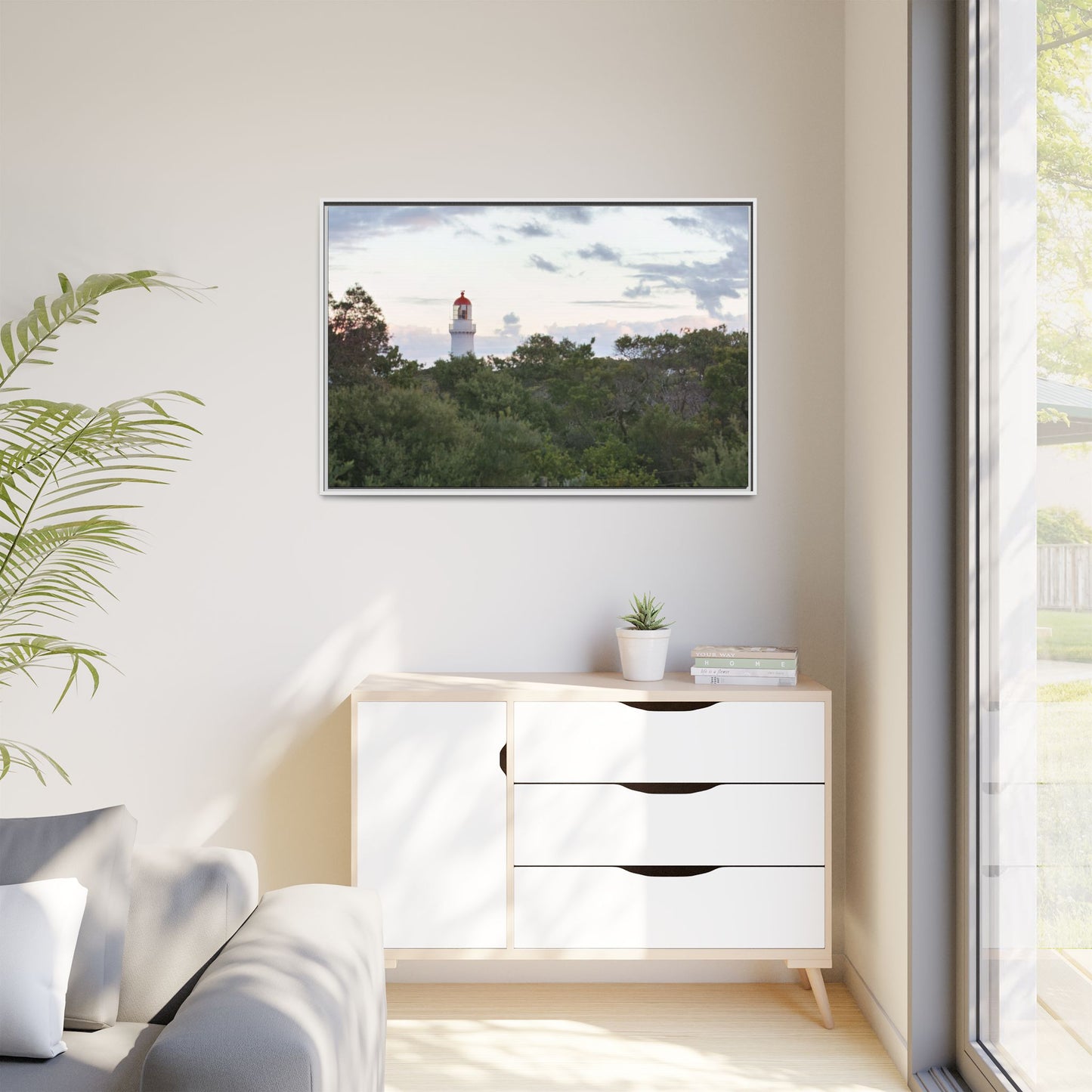 Cape Schank Lighthouse on a Winter Morning 6279 - Framed Canvas Print