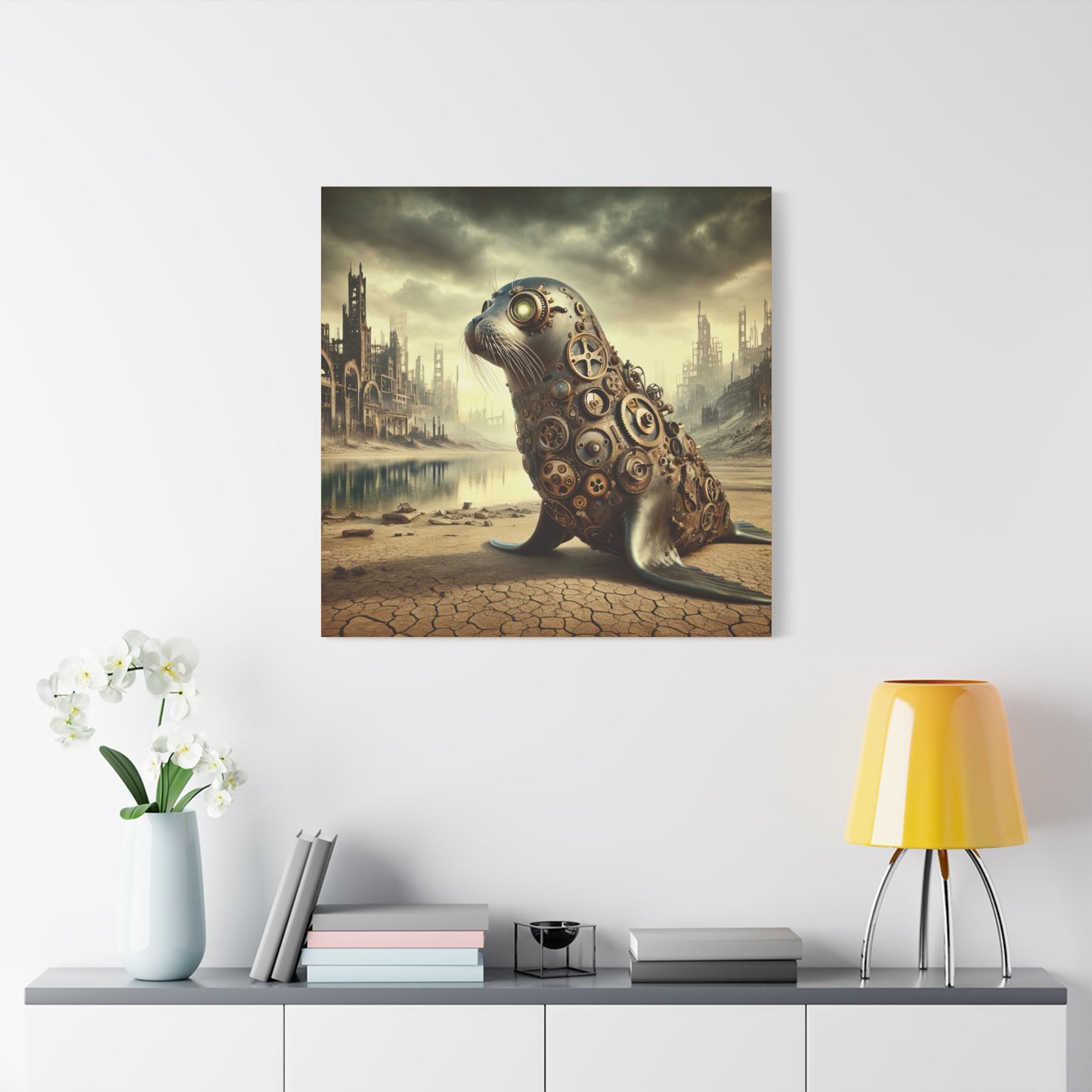 Steampunk Seal 10 - Thick Matte Canvas Print