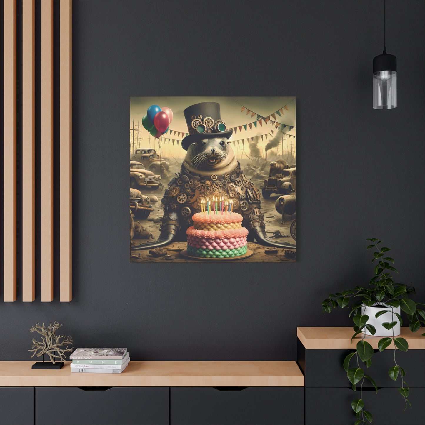 Steampunk Seal 11 - Thick Matte Canvas Print