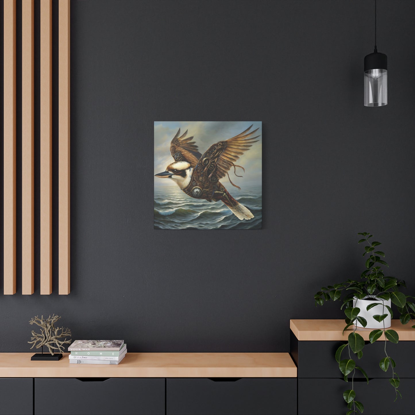 Steampunk Kookaburra 13 - Thick Matte Canvas Print