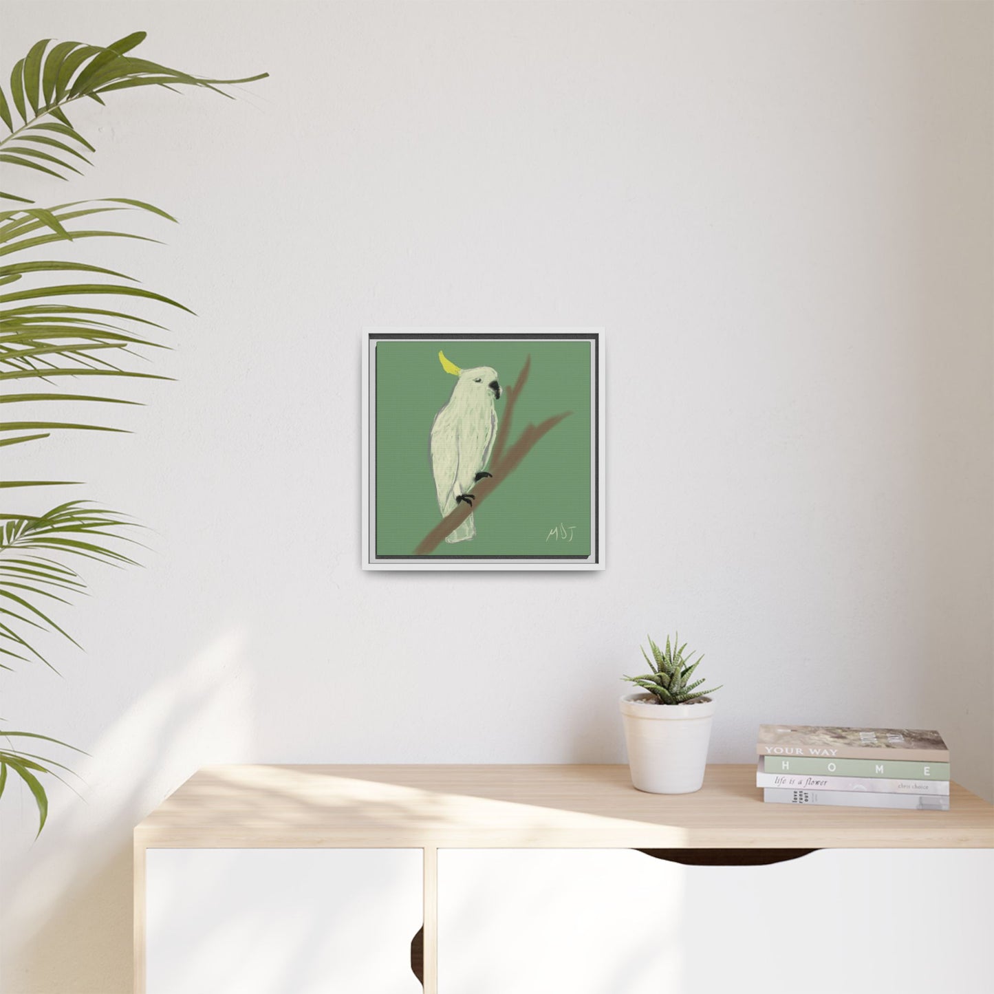 Cockatoo Charm - Framed Canvas Print
