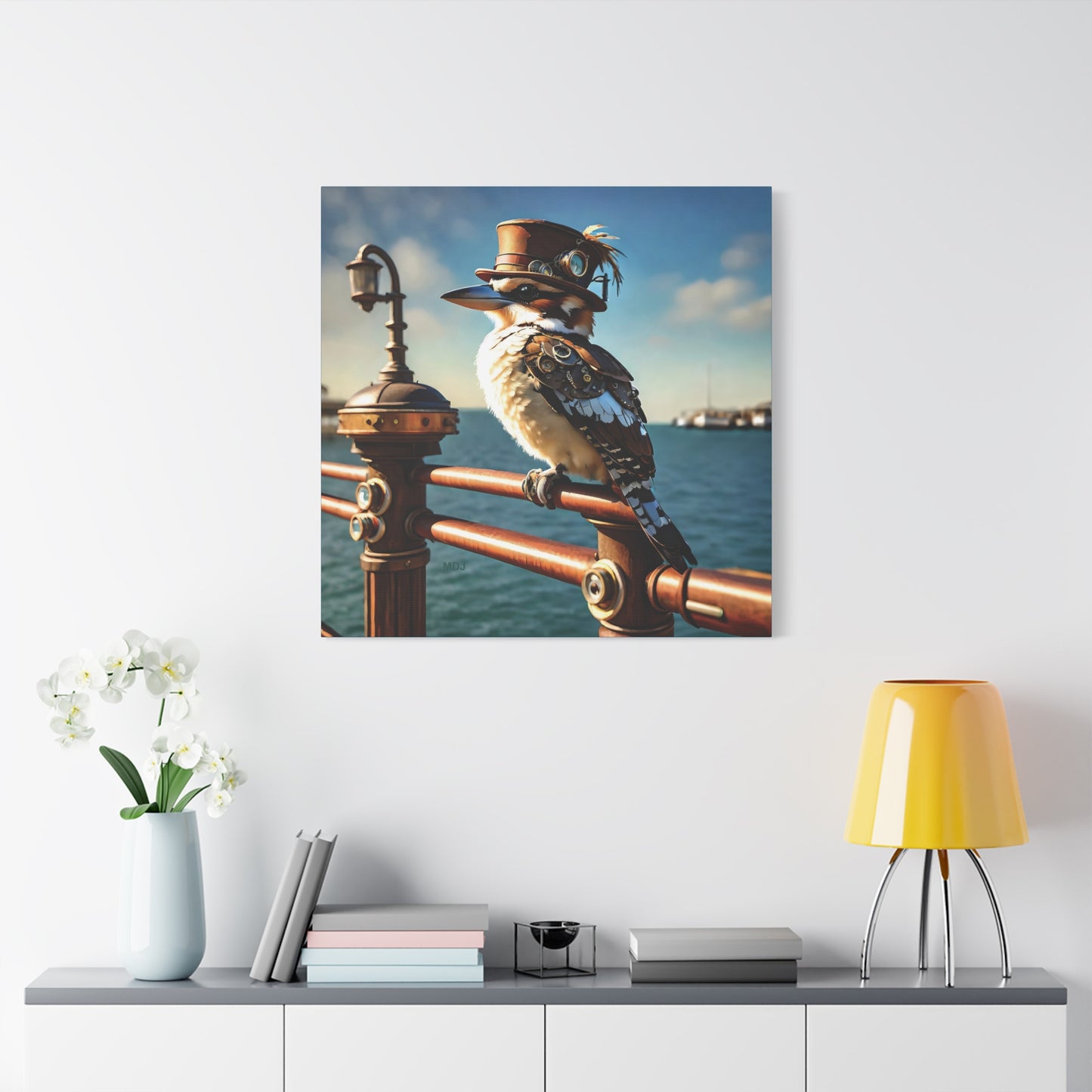 Steampunk Kookaburra 10 - Thick Matte Canvas Print