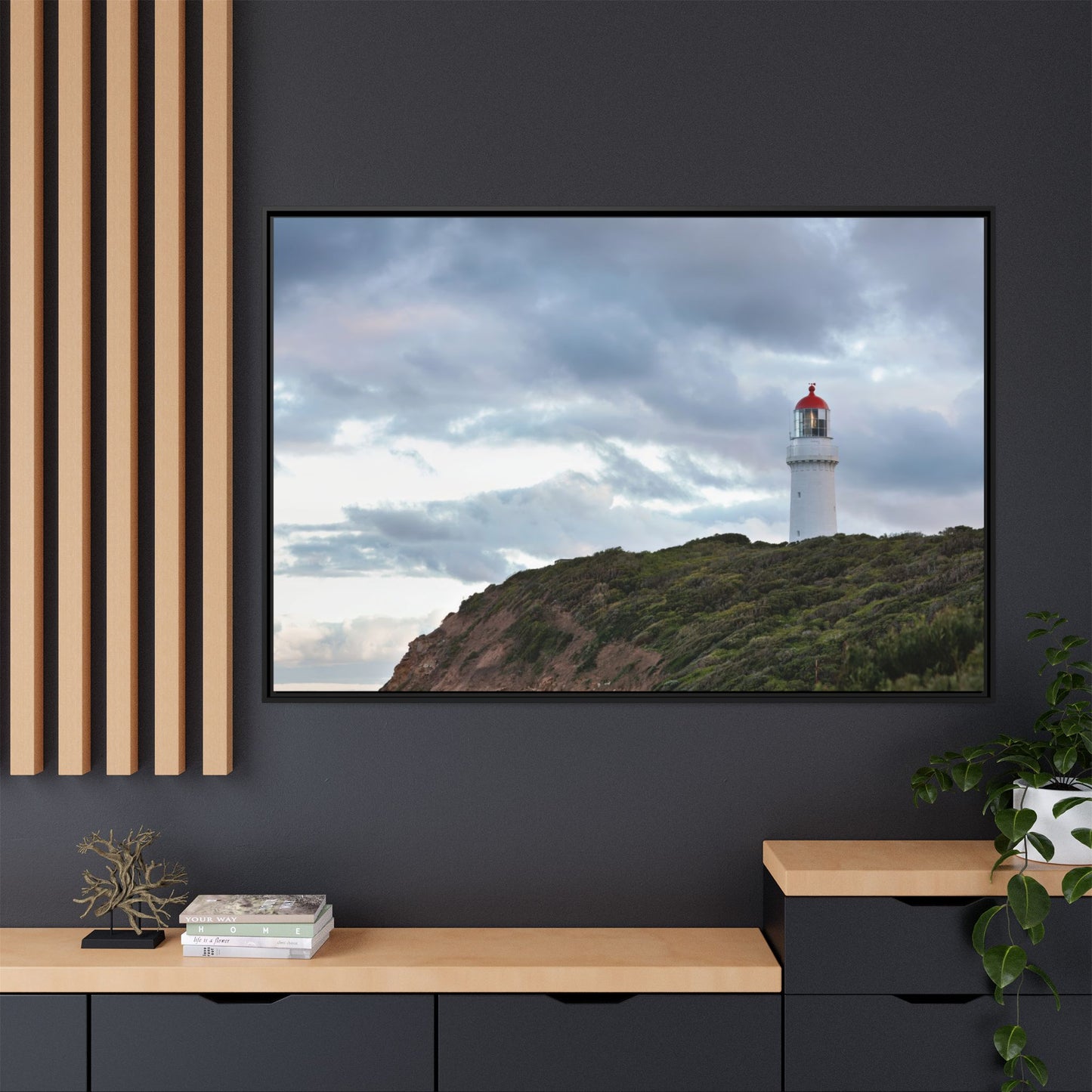 Cape Schank Lighthouse on a Winter Morning 6287 - Framed Canvas Print