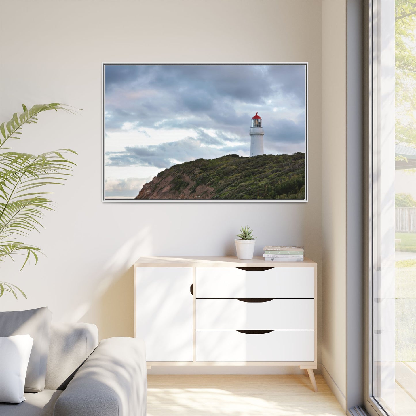 Cape Schank Lighthouse on a Winter Morning 6287 - Framed Canvas Print