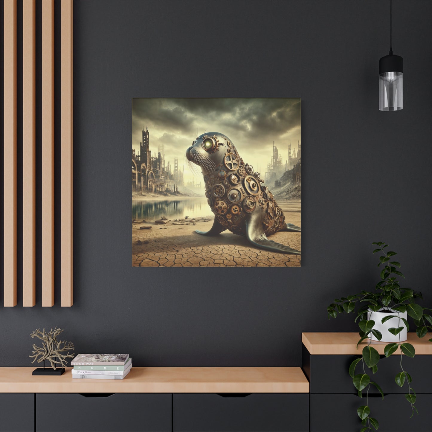 Steampunk Seal 10 - Thick Matte Canvas Print