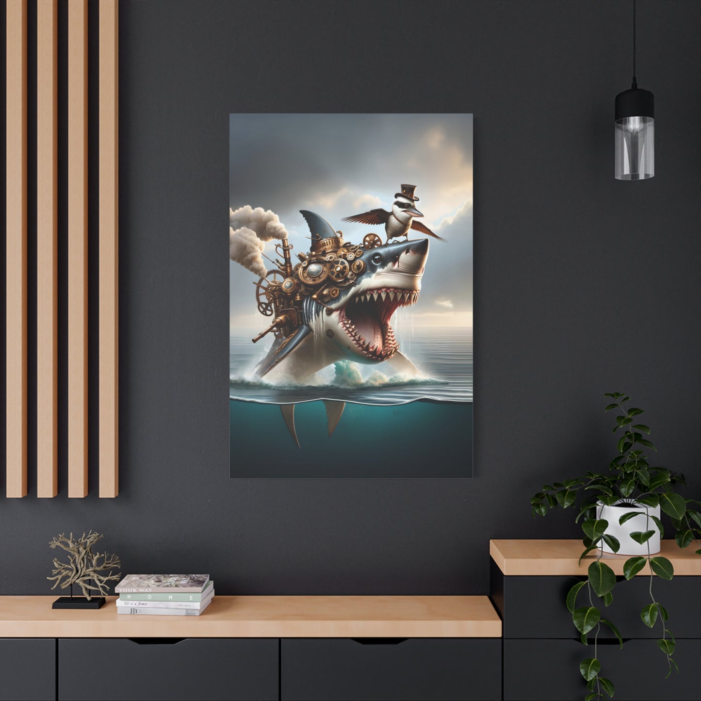 Steampunk Kookaburra 16 - Thick Matte Canvas Print