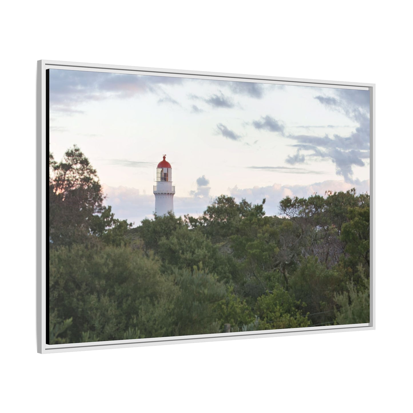 Cape Schank Lighthouse on a Winter Morning 6279 - Framed Canvas Print