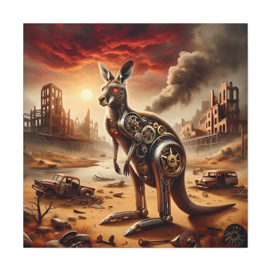 Steampunk Kangaroo 15 - Thick Matte Canvas Print