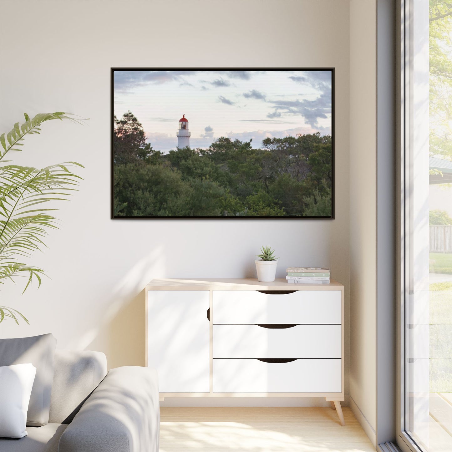 Cape Schank Lighthouse on a Winter Morning 6279 - Framed Canvas Print