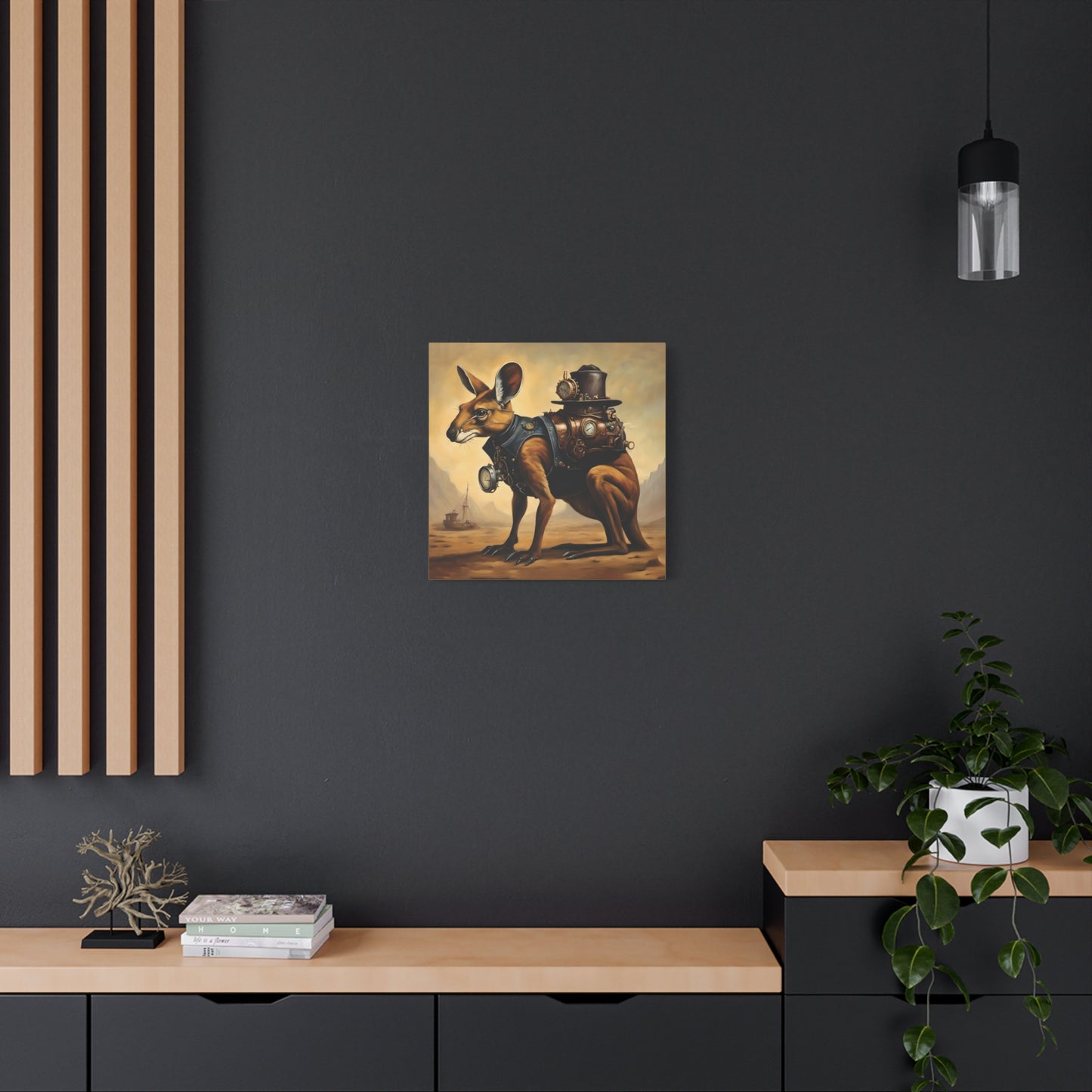 Steampunk Kangaroo 2 - Thick Matte Canvas Print