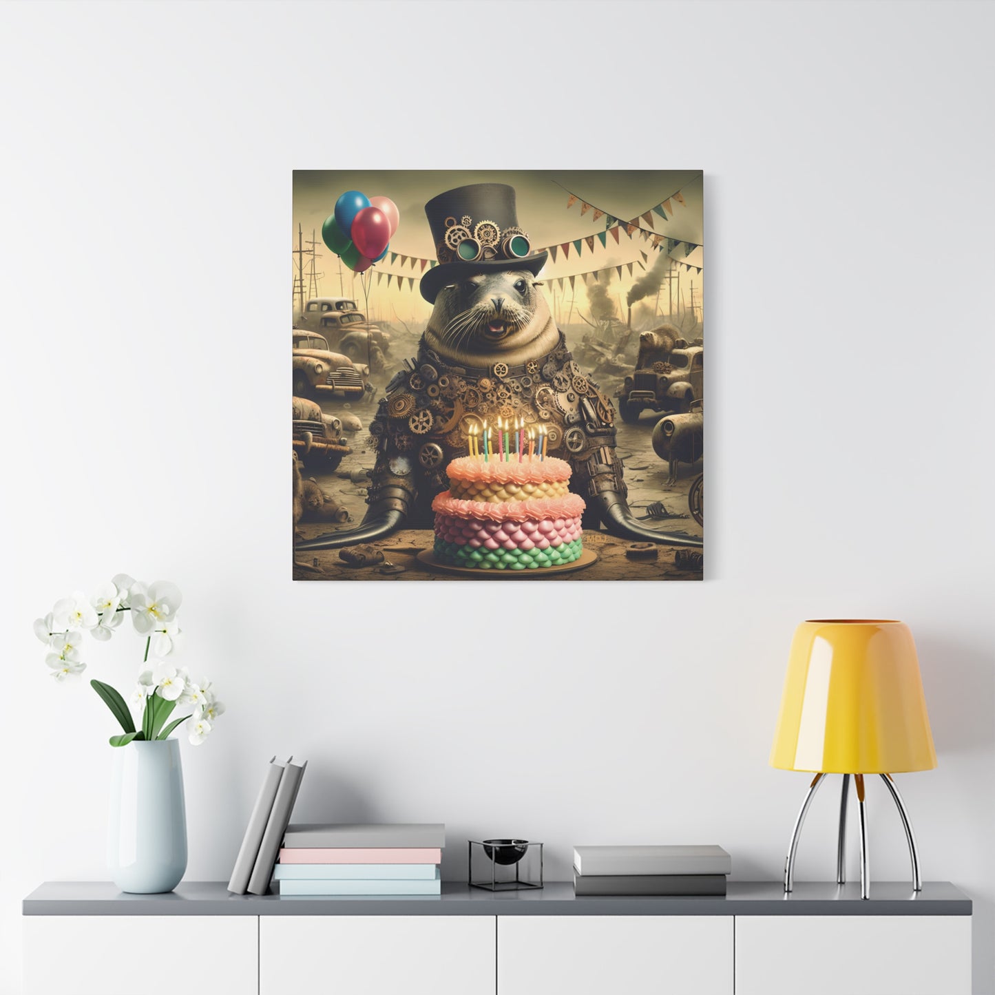 Steampunk Seal 11 - Thick Matte Canvas Print