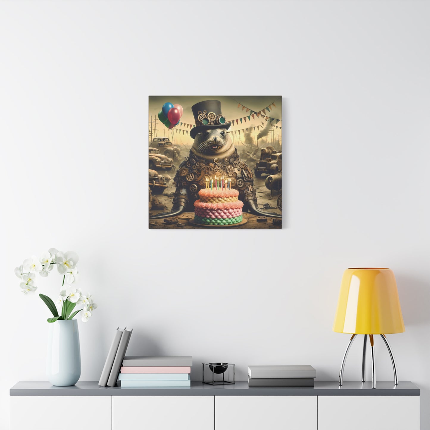 Steampunk Seal 11 - Thick Matte Canvas Print