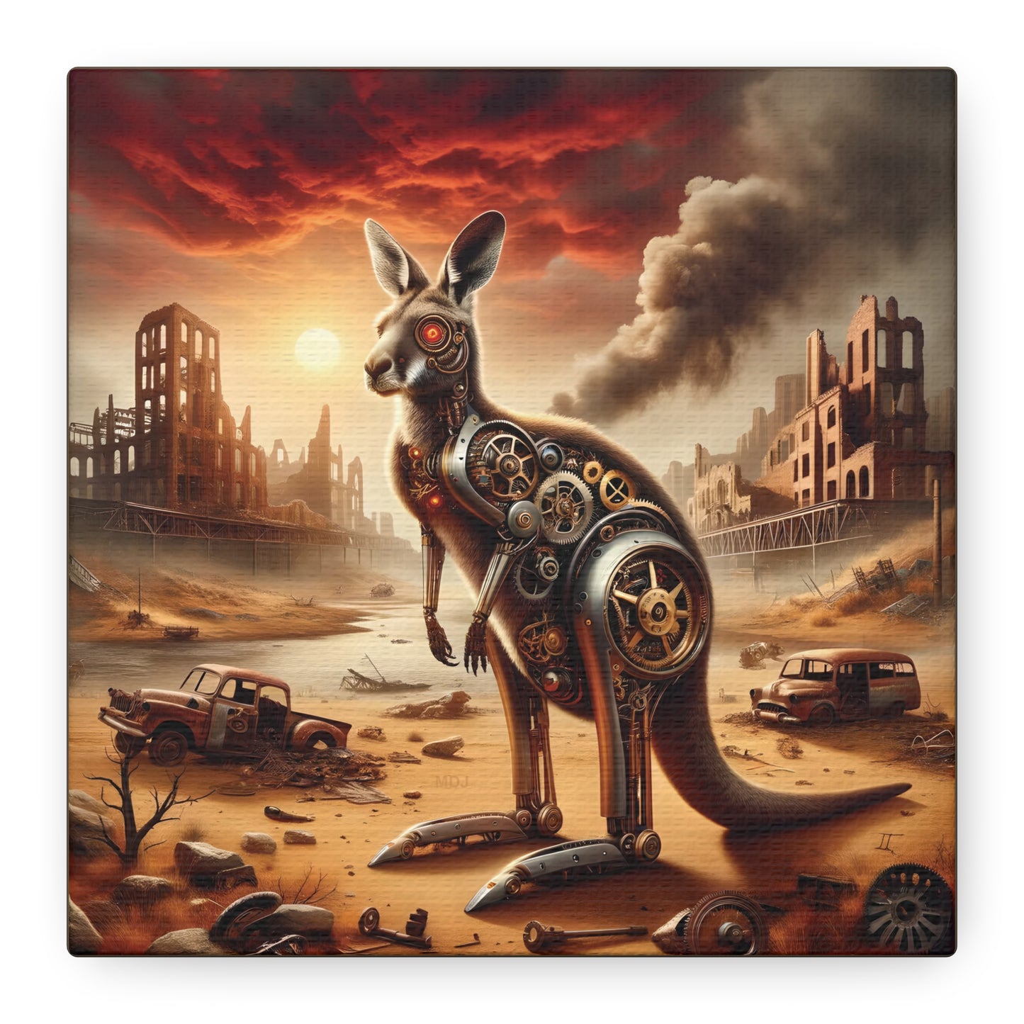 Steampunk Kangaroo 15 - Thick Matte Canvas Print