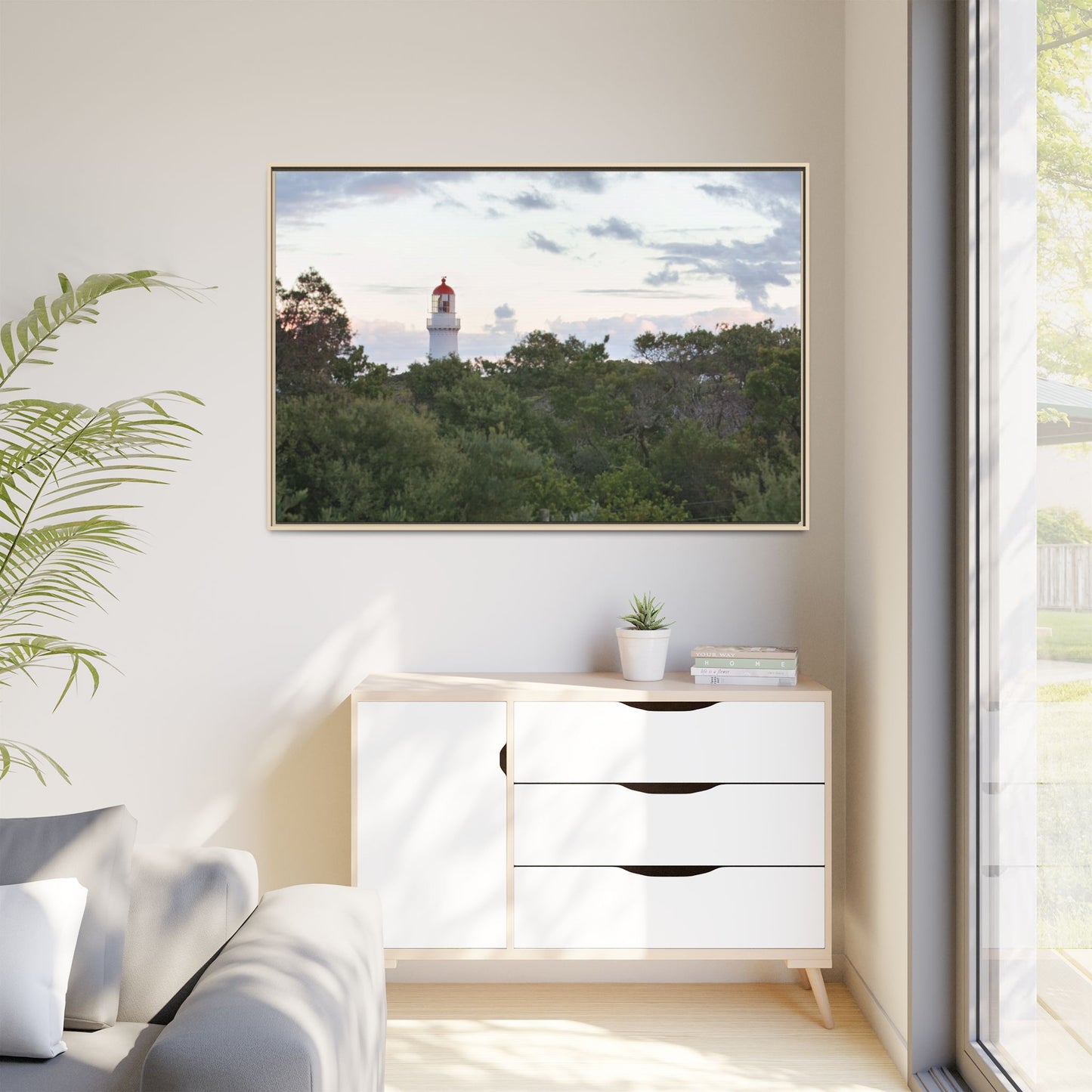 Cape Schank Lighthouse on a Winter Morning 6279 - Framed Canvas Print