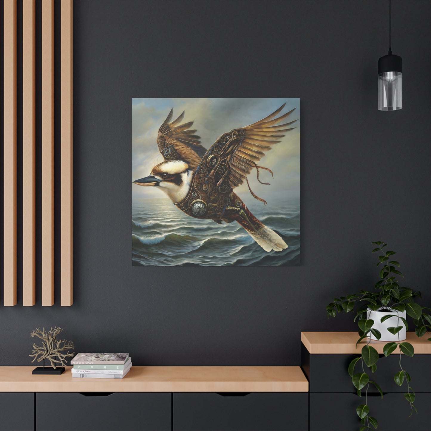 Steampunk Kookaburra 13 - Thick Matte Canvas Print