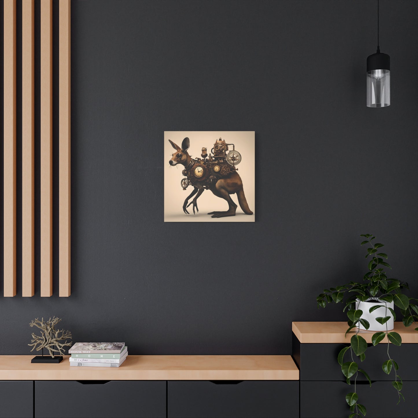 Steampunk Kangaroo 1 - Thick Matte Canvas Print