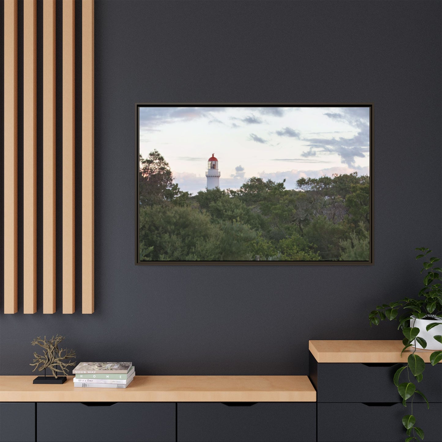 Cape Schank Lighthouse on a Winter Morning 6279 - Framed Canvas Print
