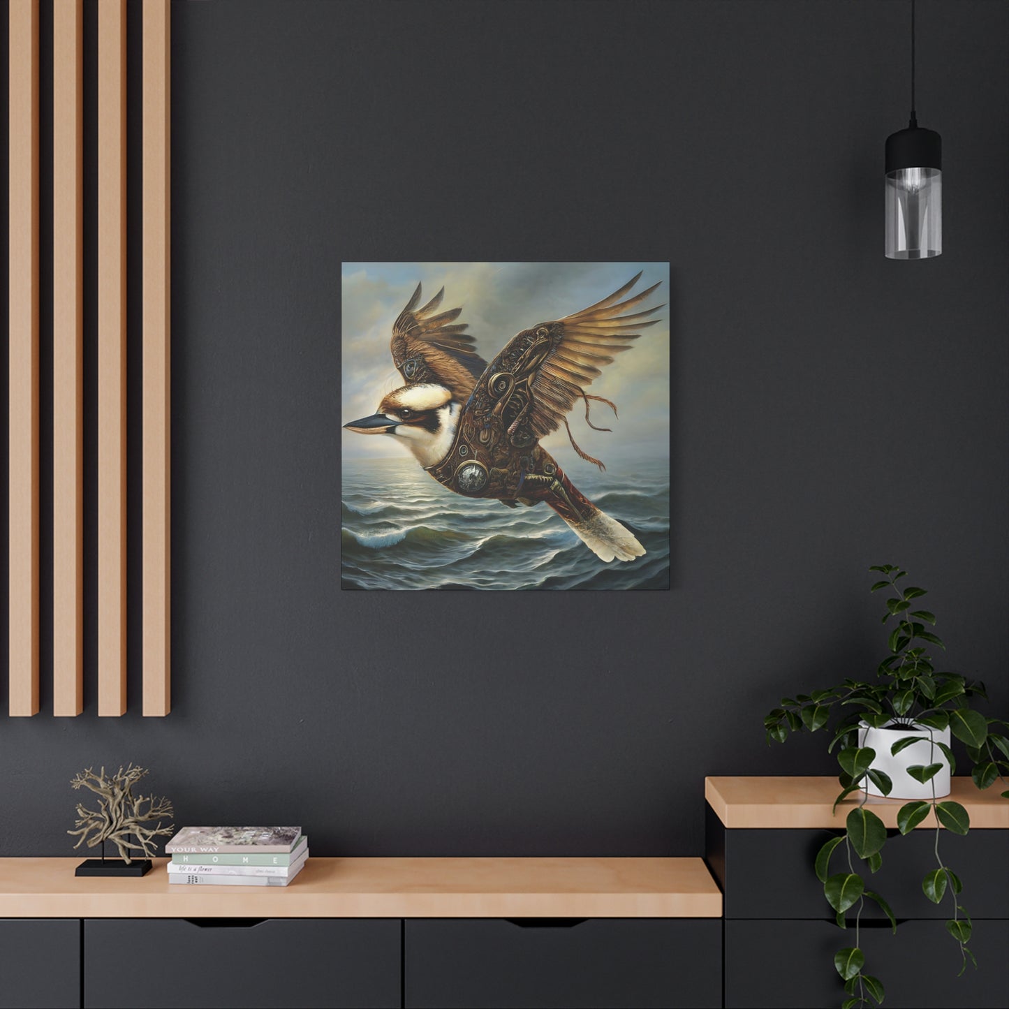 Steampunk Kookaburra 13 - Thick Matte Canvas Print