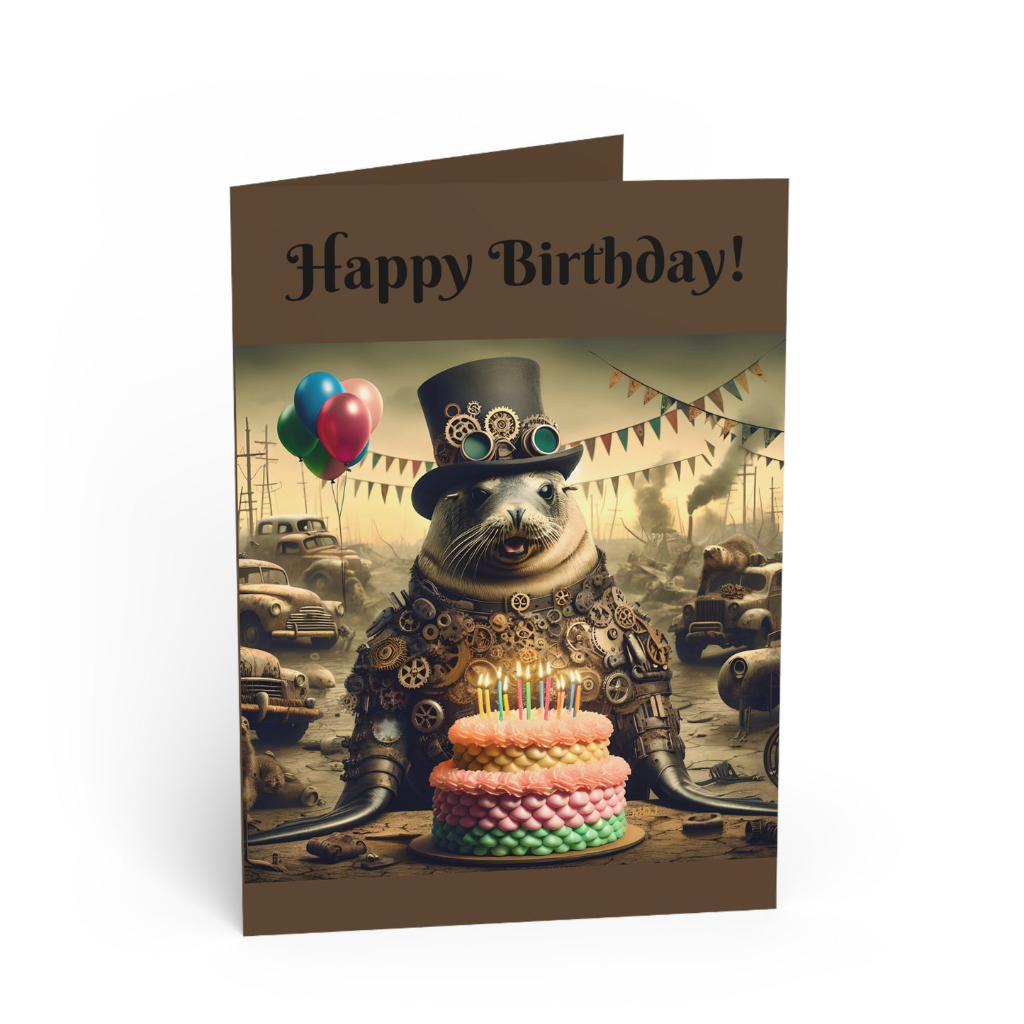 Steampunk Seal 11 - Birthday Card