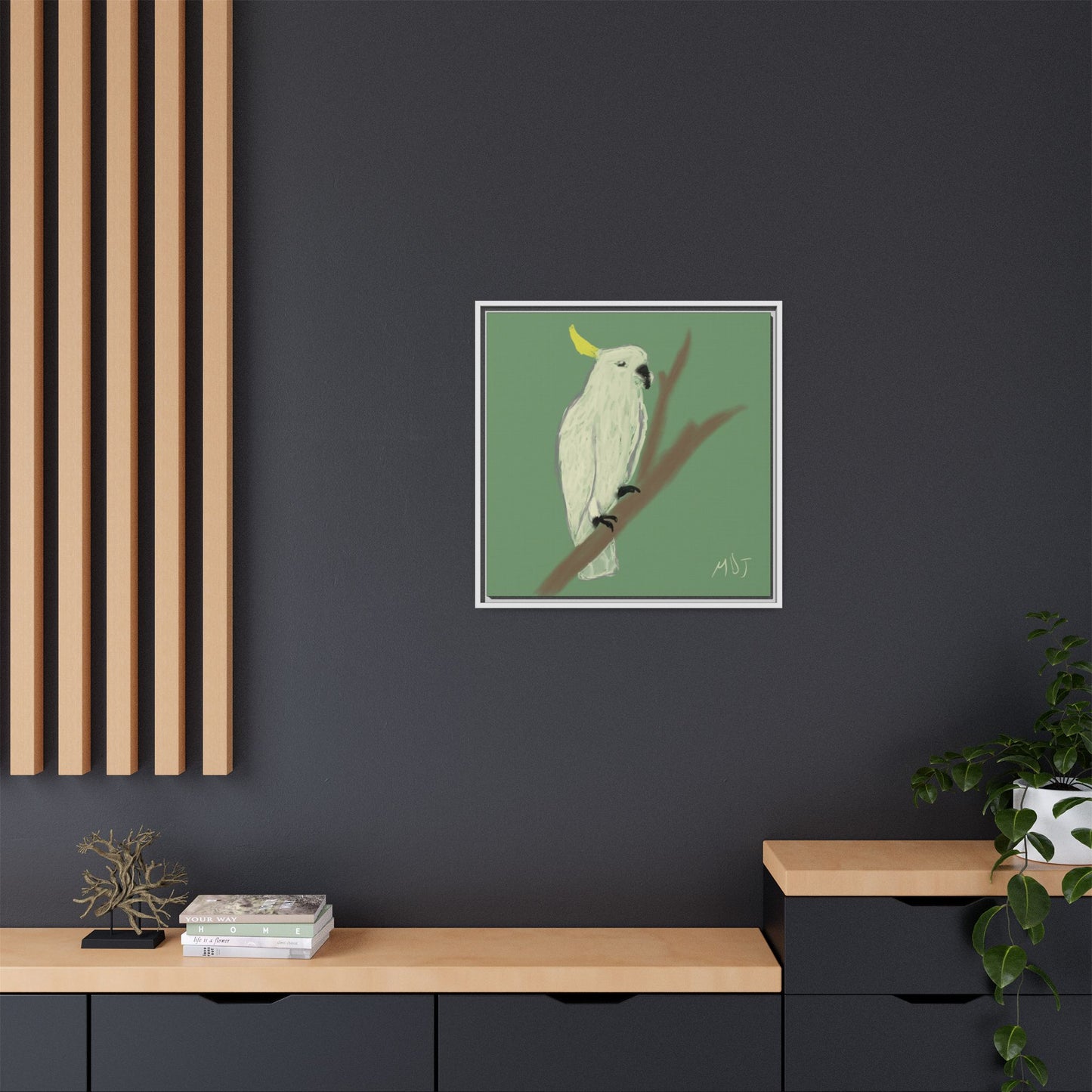 Cockatoo Charm - Framed Canvas Print