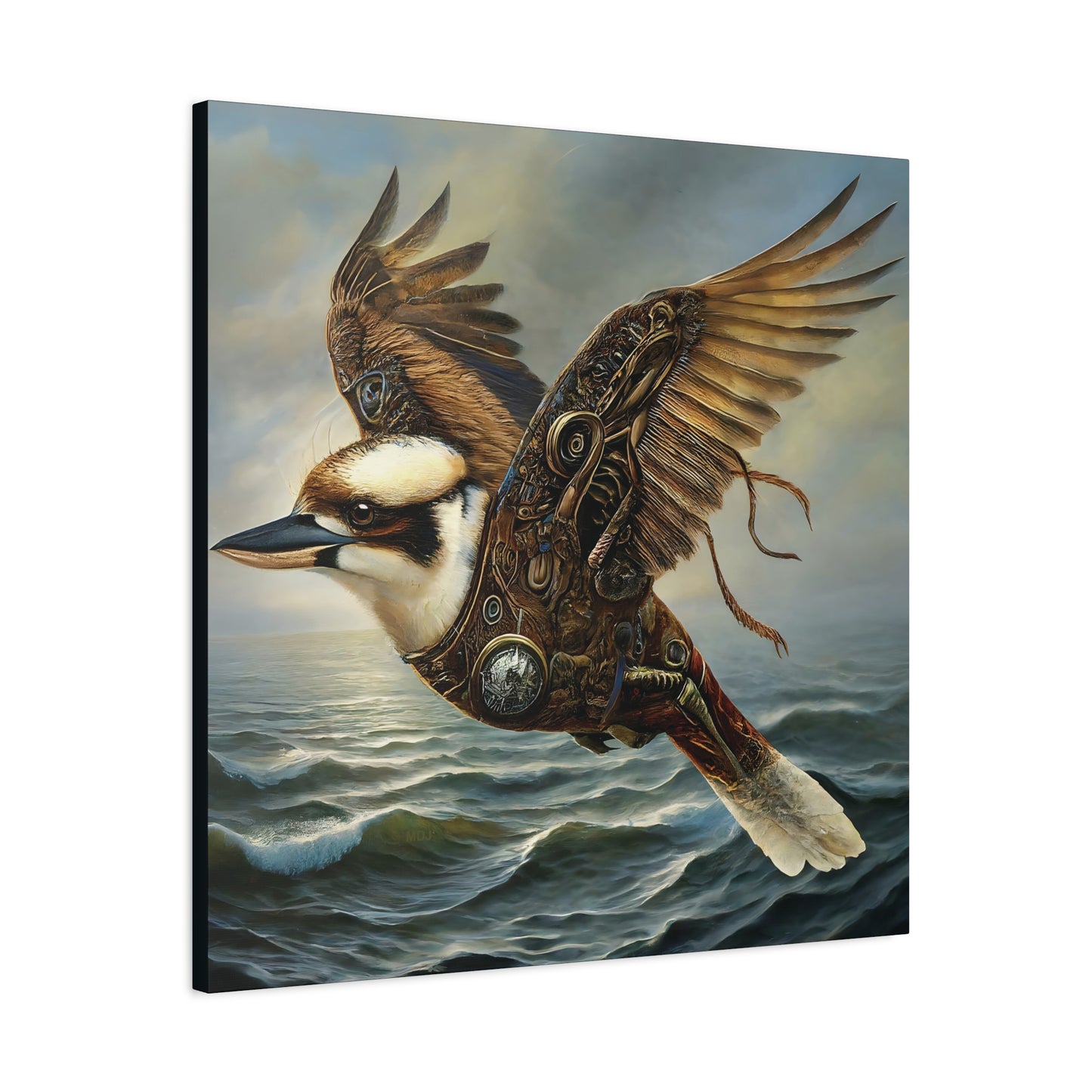 Steampunk Kookaburra 13 - Thick Matte Canvas Print