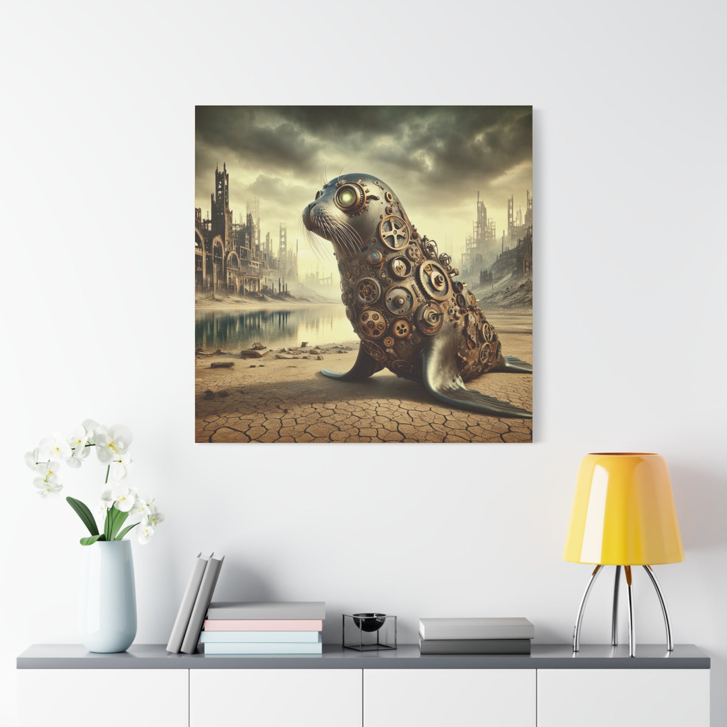 Steampunk Seal 10 - Thick Matte Canvas Print