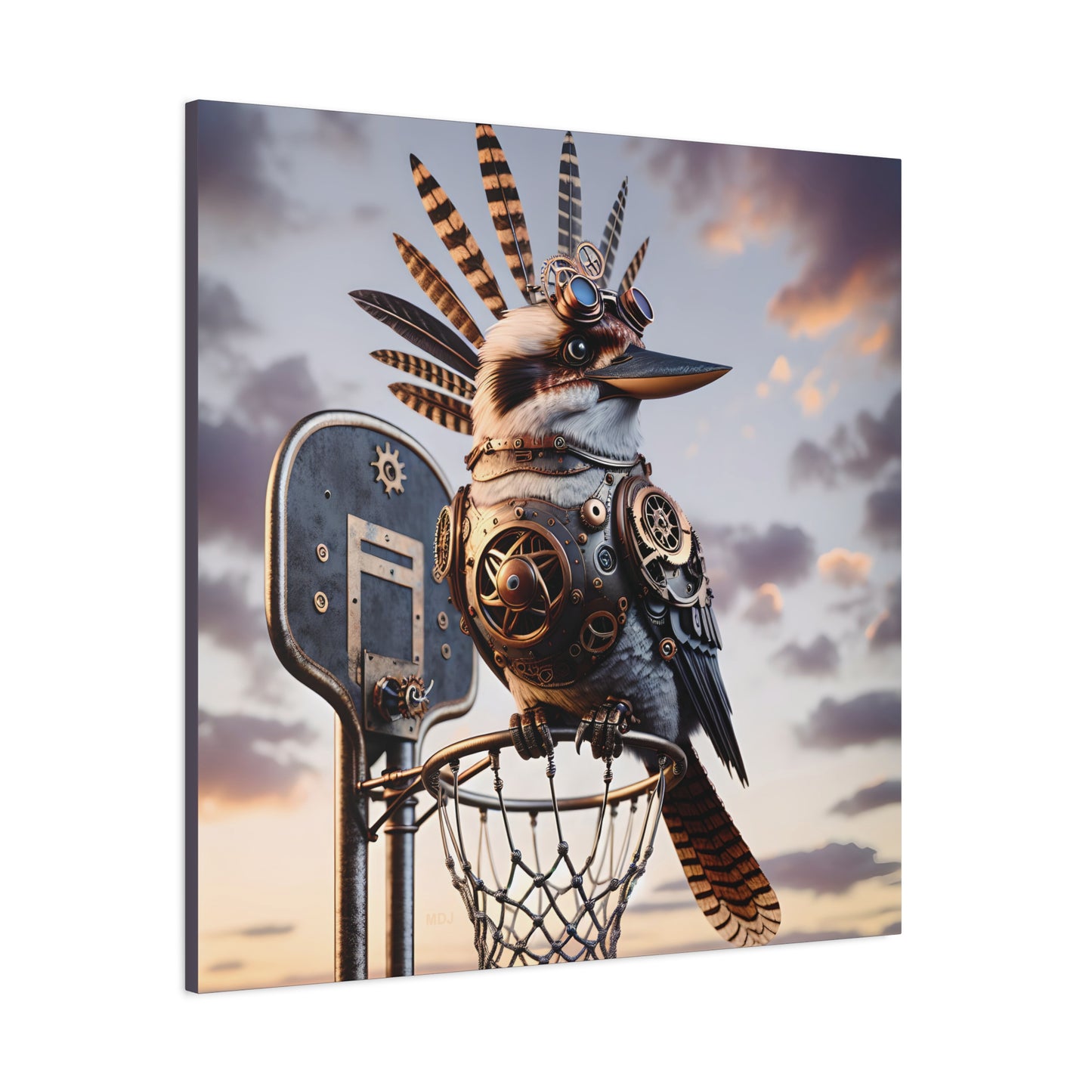 Steampunk Kookaburra 19 - Thick Matte Canvas Print