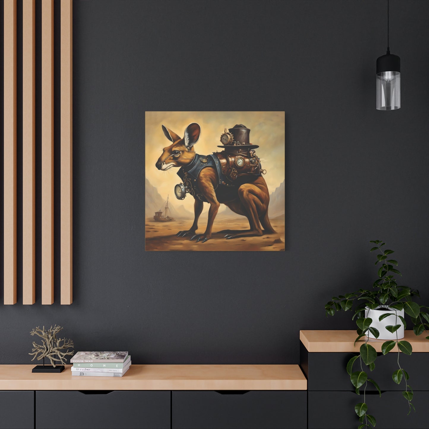 Steampunk Kangaroo 2 - Thick Matte Canvas Print