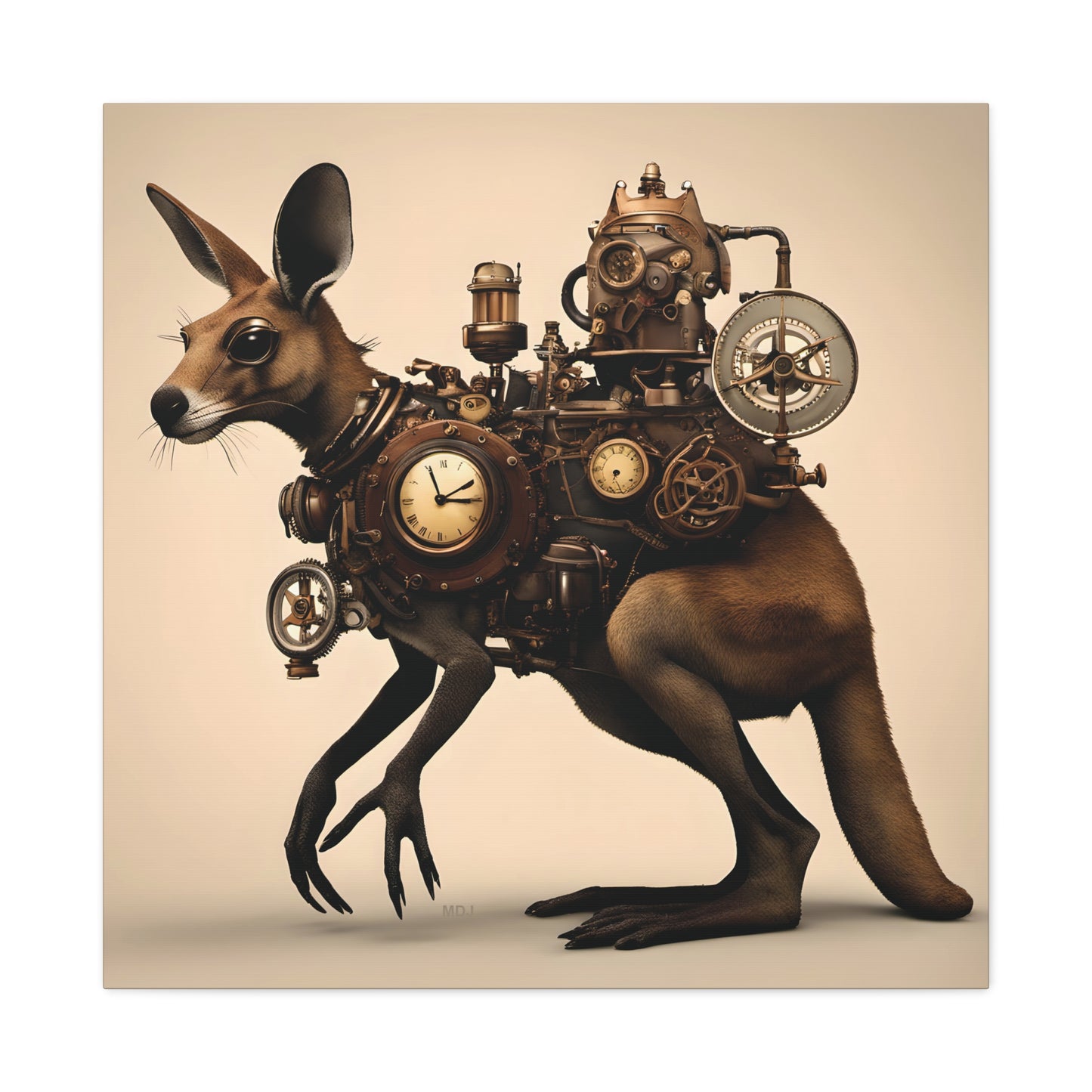 Steampunk Kangaroo 1 - Thick Matte Canvas Print