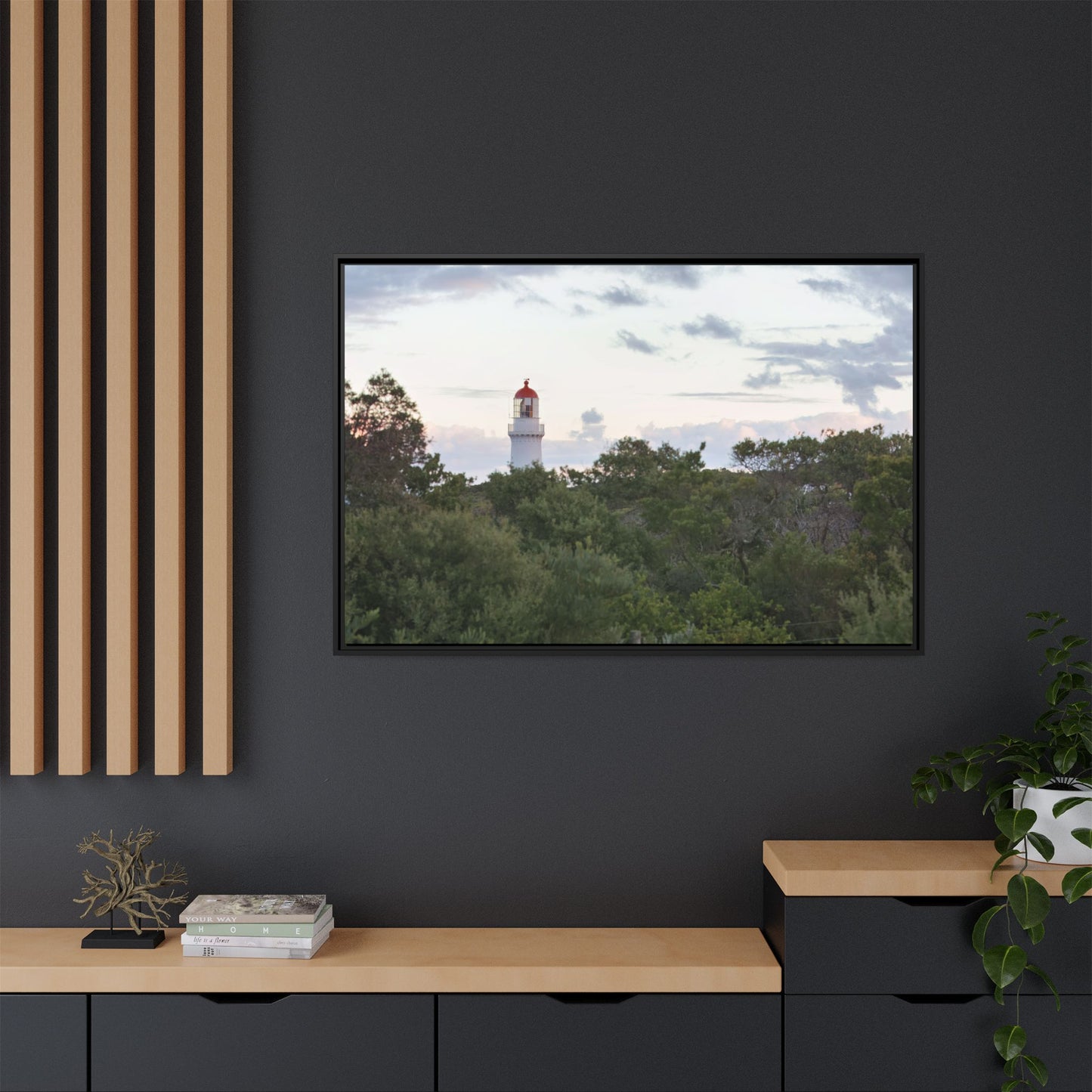 Cape Schank Lighthouse on a Winter Morning 6279 - Framed Canvas Print