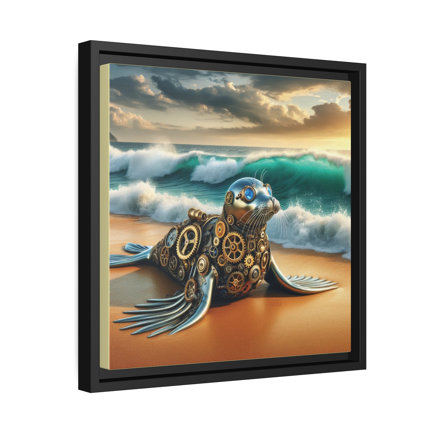 Steampunk Seal 9 - Thick Matte Canvas Print, Black Frame