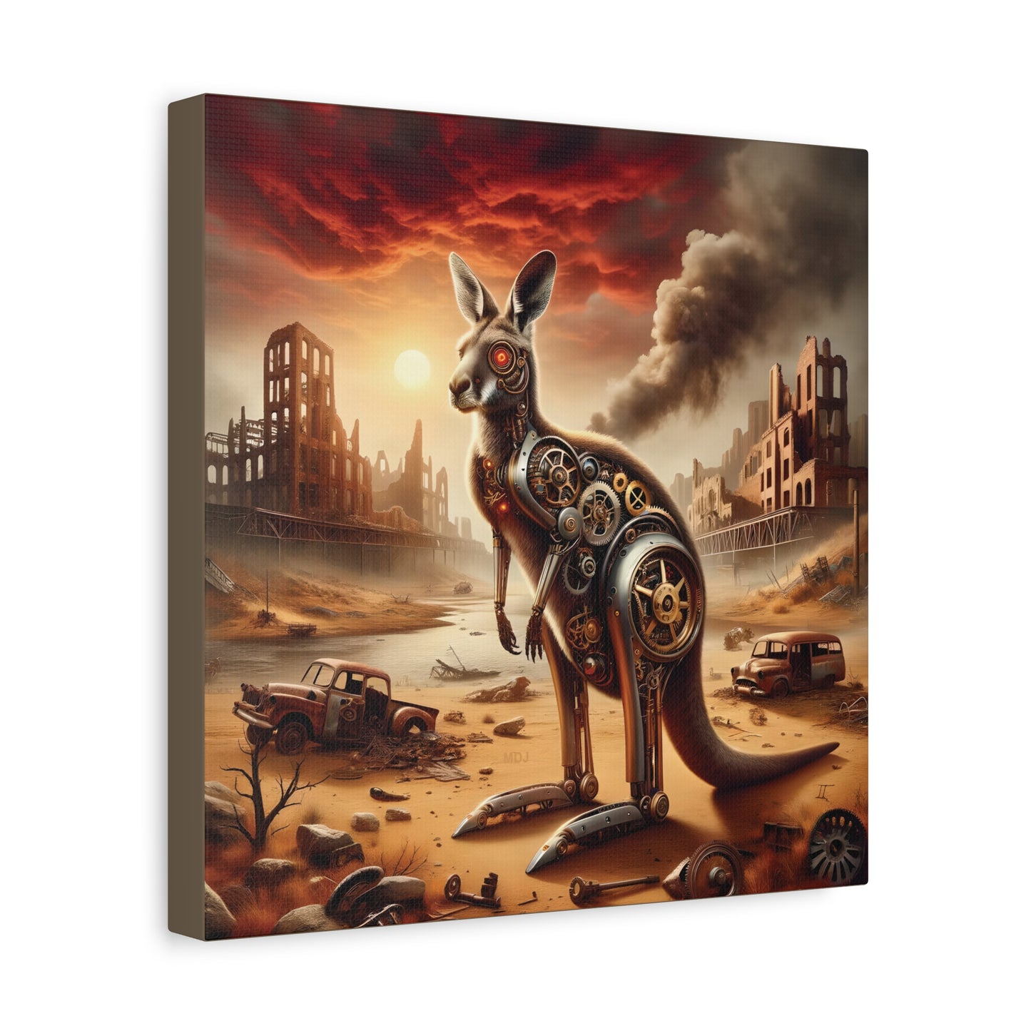 Steampunk Kangaroo 15 - Thick Matte Canvas Print