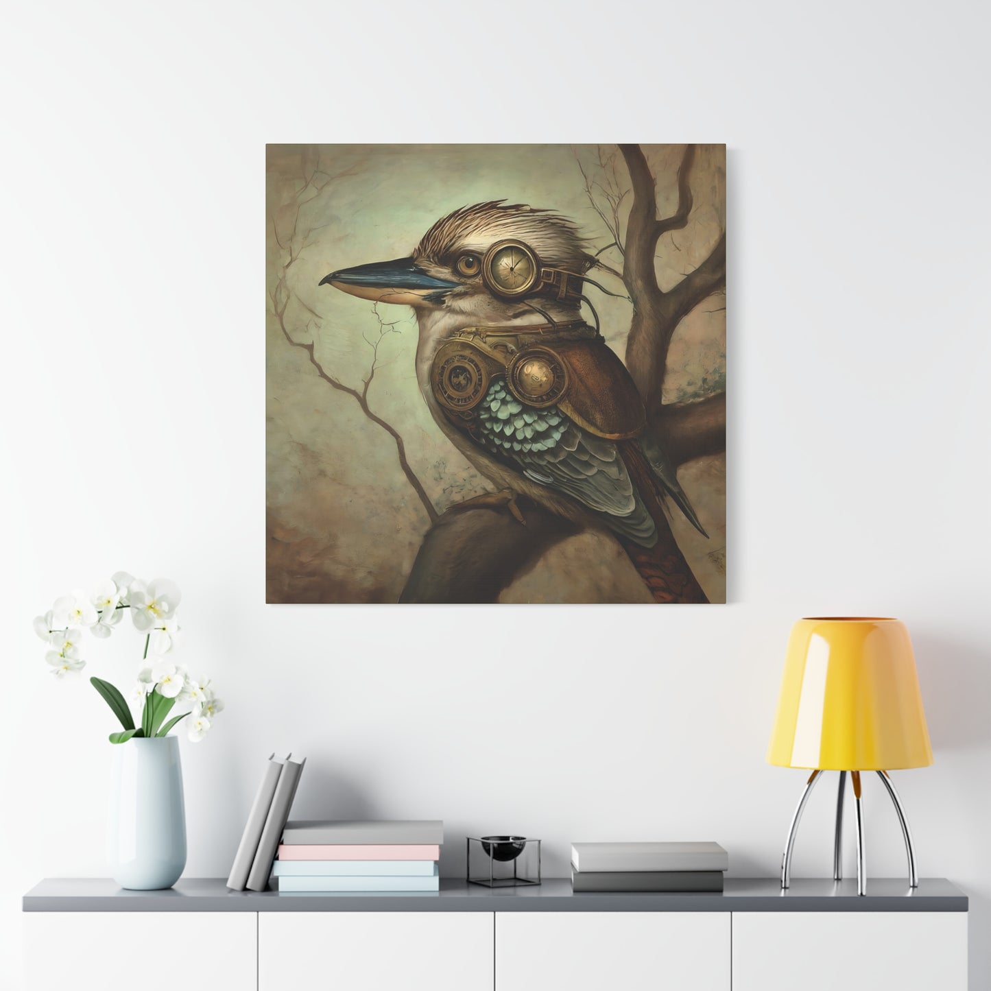 Steampunk Kookaburra 12 - Thick Matte Canvas Print