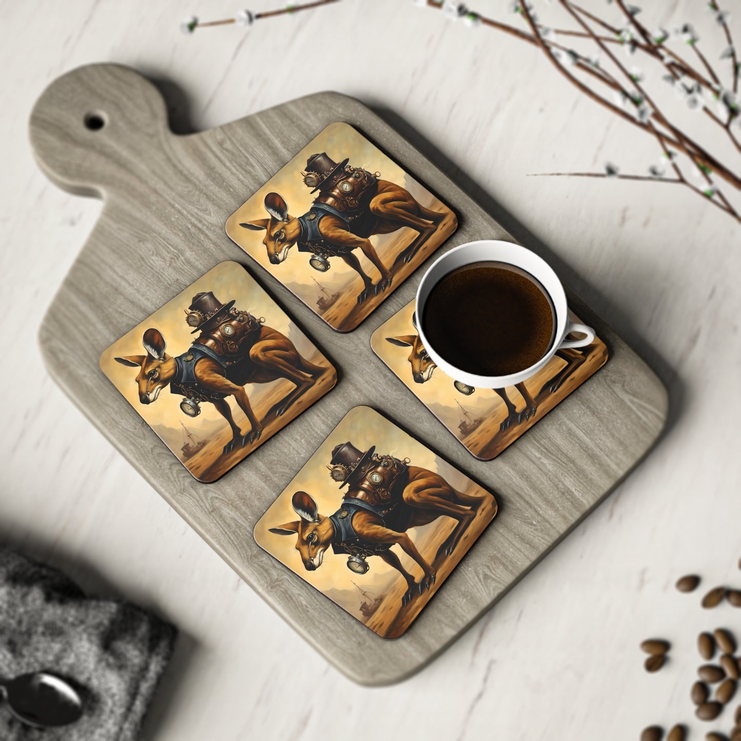 Steampunk Kangaroo 2 - Coasters