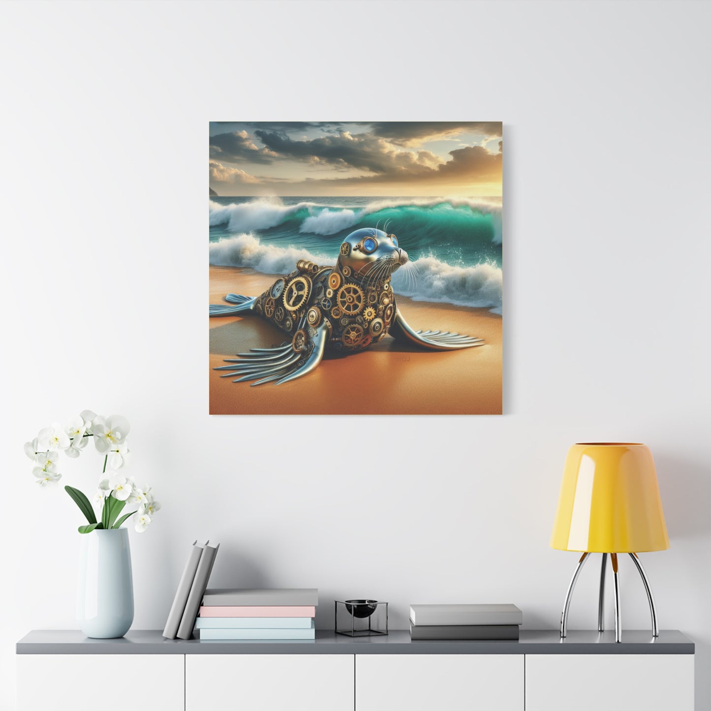 Steampunk Seal 9 - Thick Matte Canvas Print