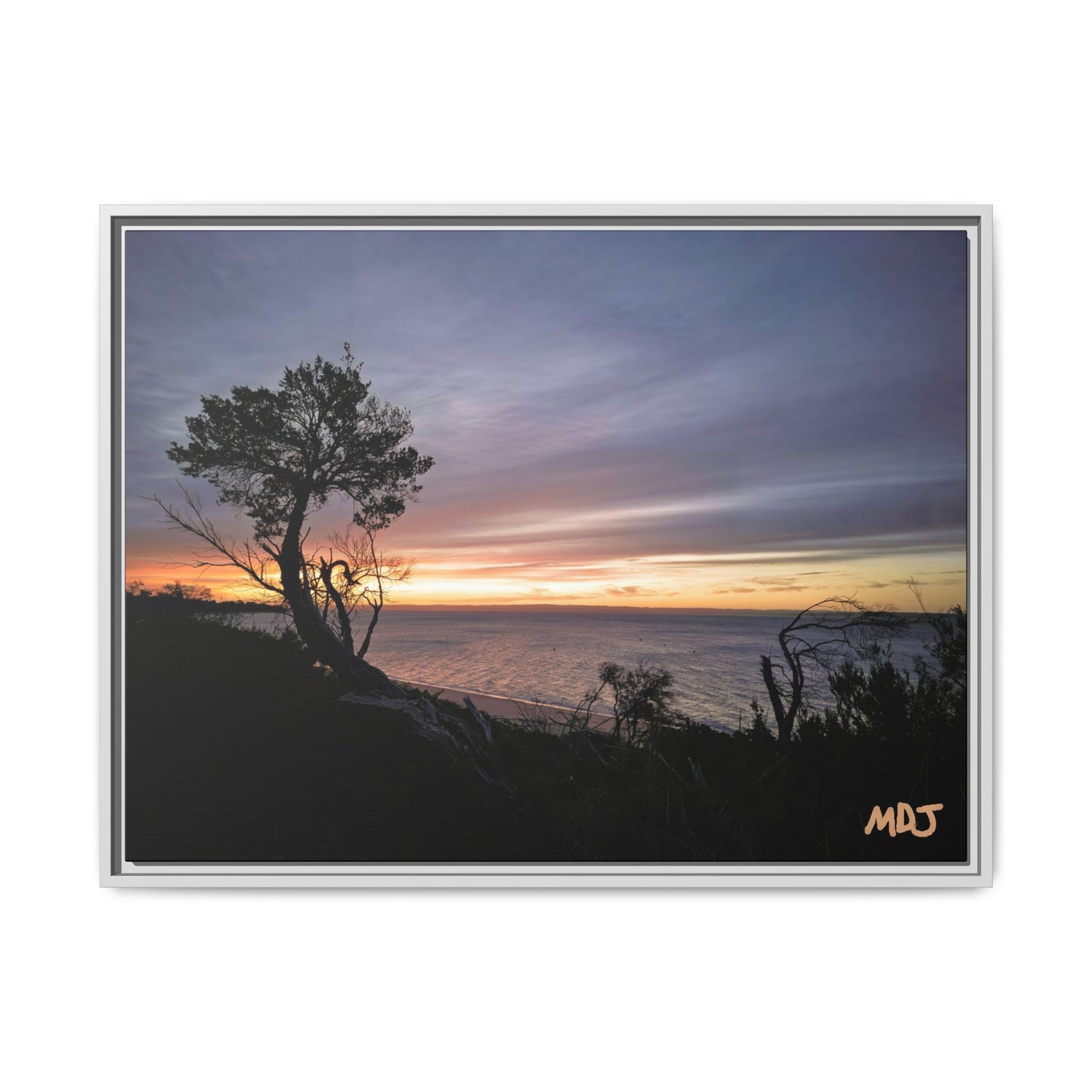 A Tranquil Evening: The Sunset Over Cowes | Framed Canvas