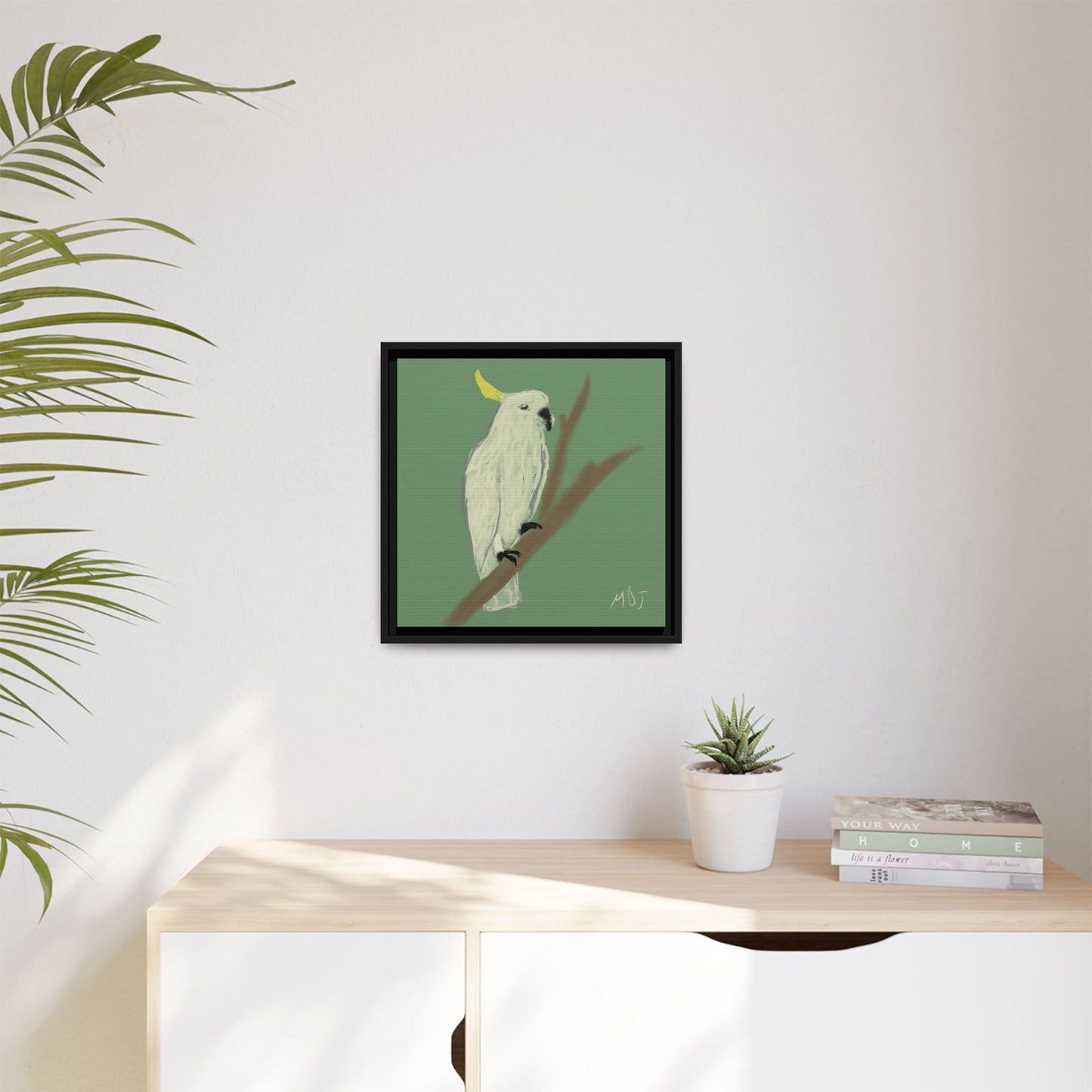 Cockatoo Charm - Framed Canvas Print