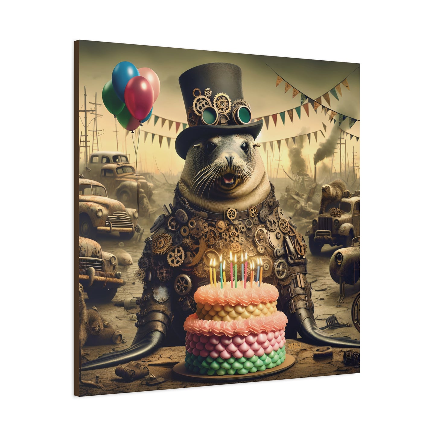 Steampunk Seal 11 - Thick Matte Canvas Print