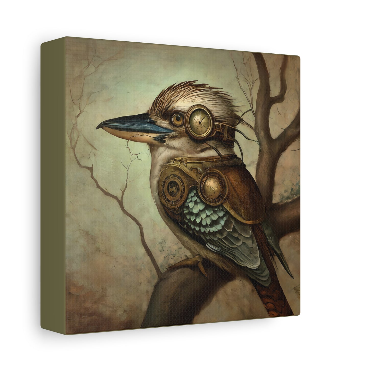 Steampunk Kookaburra 12 - Thick Matte Canvas Print