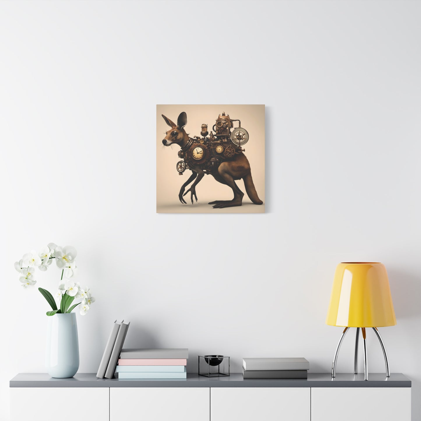 Steampunk Kangaroo 1 - Thick Matte Canvas Print