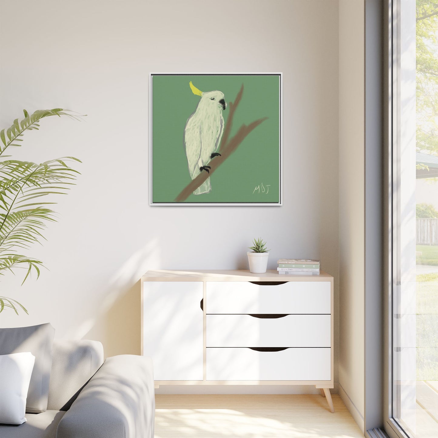 Cockatoo Charm - Framed Canvas Print