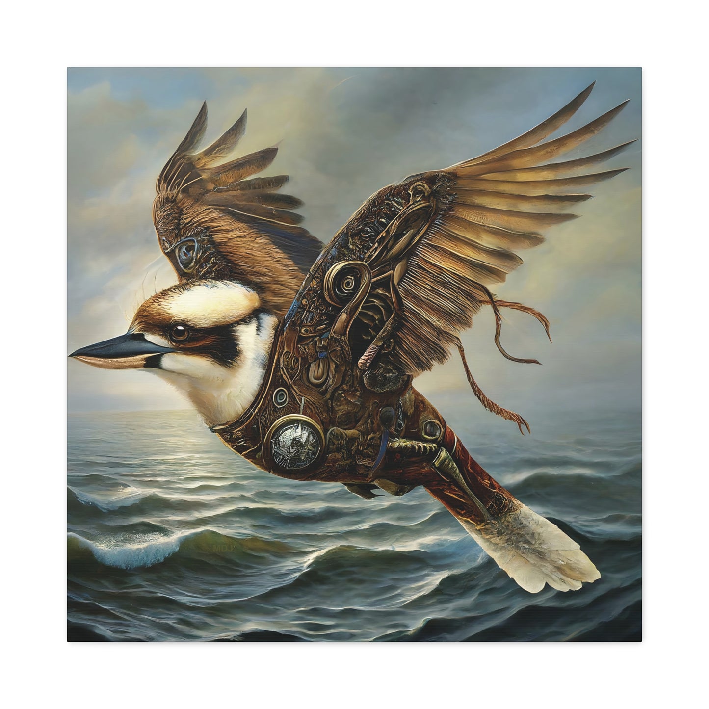 Steampunk Kookaburra 13 - Thick Matte Canvas Print