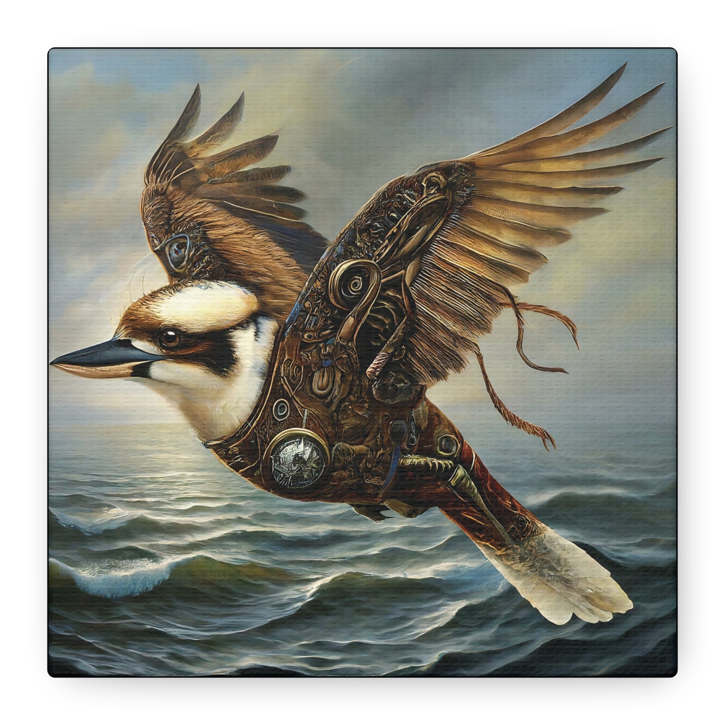 Steampunk Kookaburra 13 - Thick Matte Canvas Print