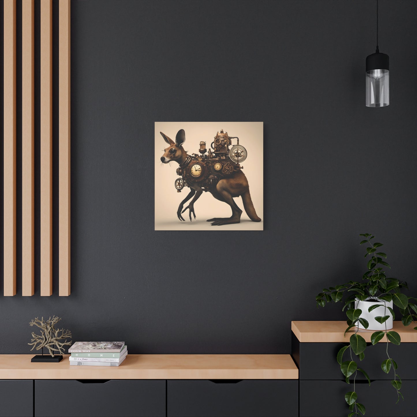 Steampunk Kangaroo 1 - Thick Matte Canvas Print