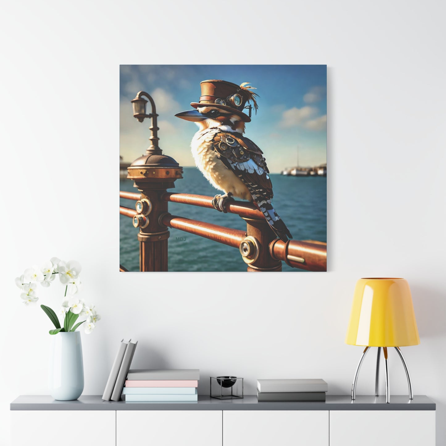 Steampunk Kookaburra 10 - Thick Matte Canvas Print