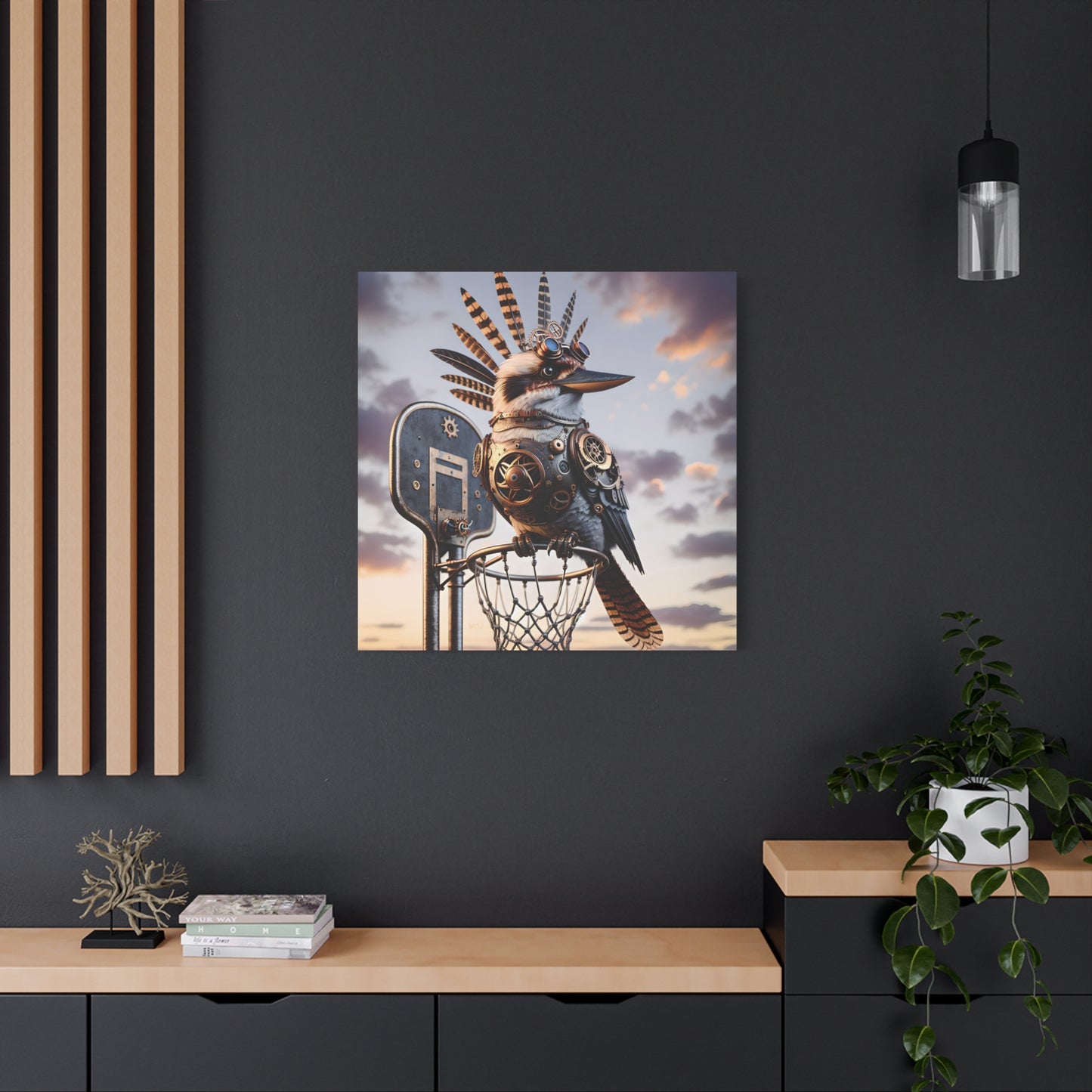 Steampunk Kookaburra 19 - Thick Matte Canvas Print