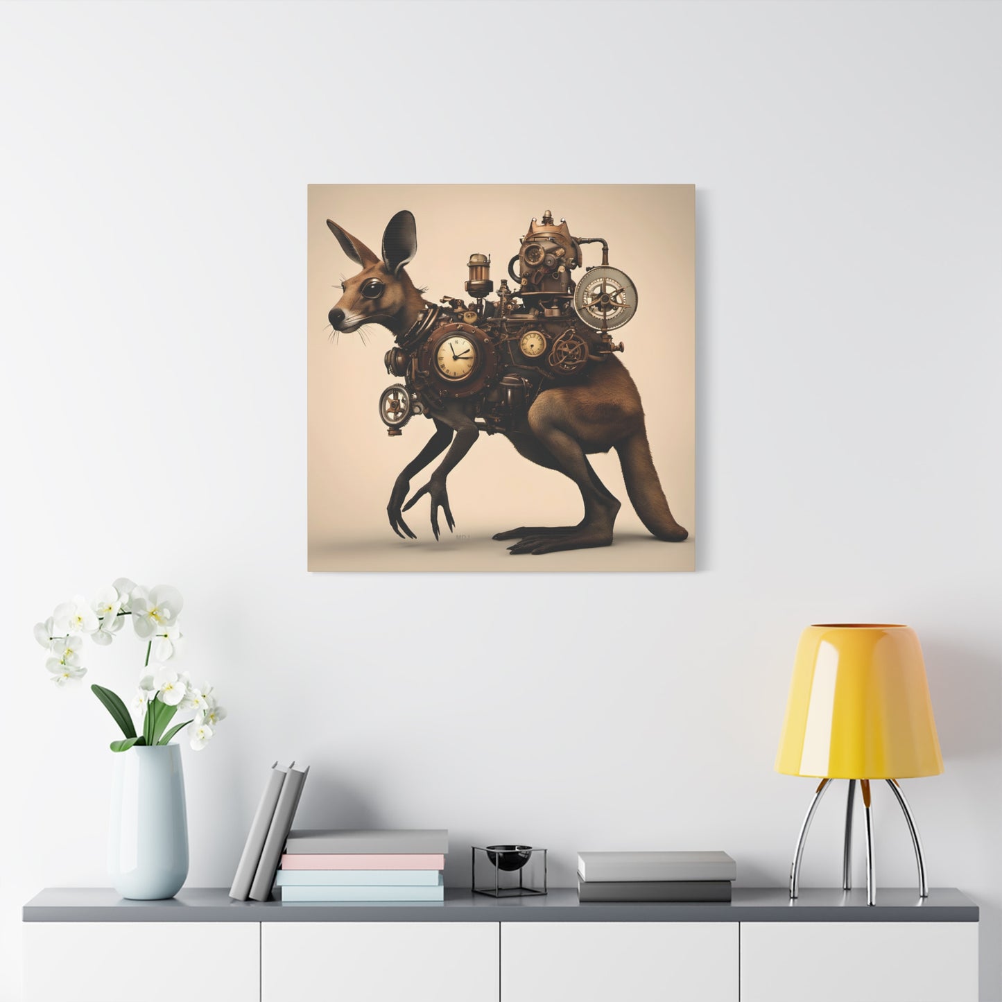 Steampunk Kangaroo 1 - Thick Matte Canvas Print