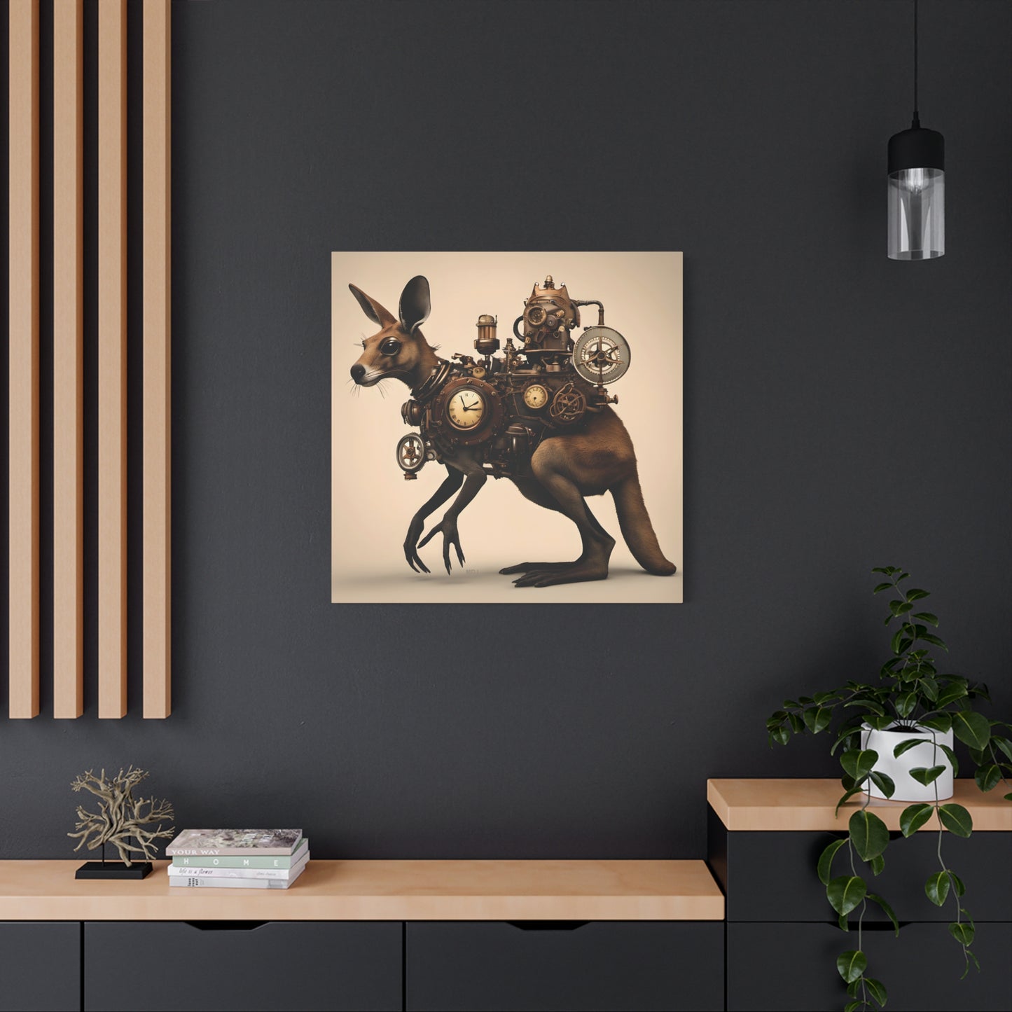 Steampunk Kangaroo 1 - Thick Matte Canvas Print