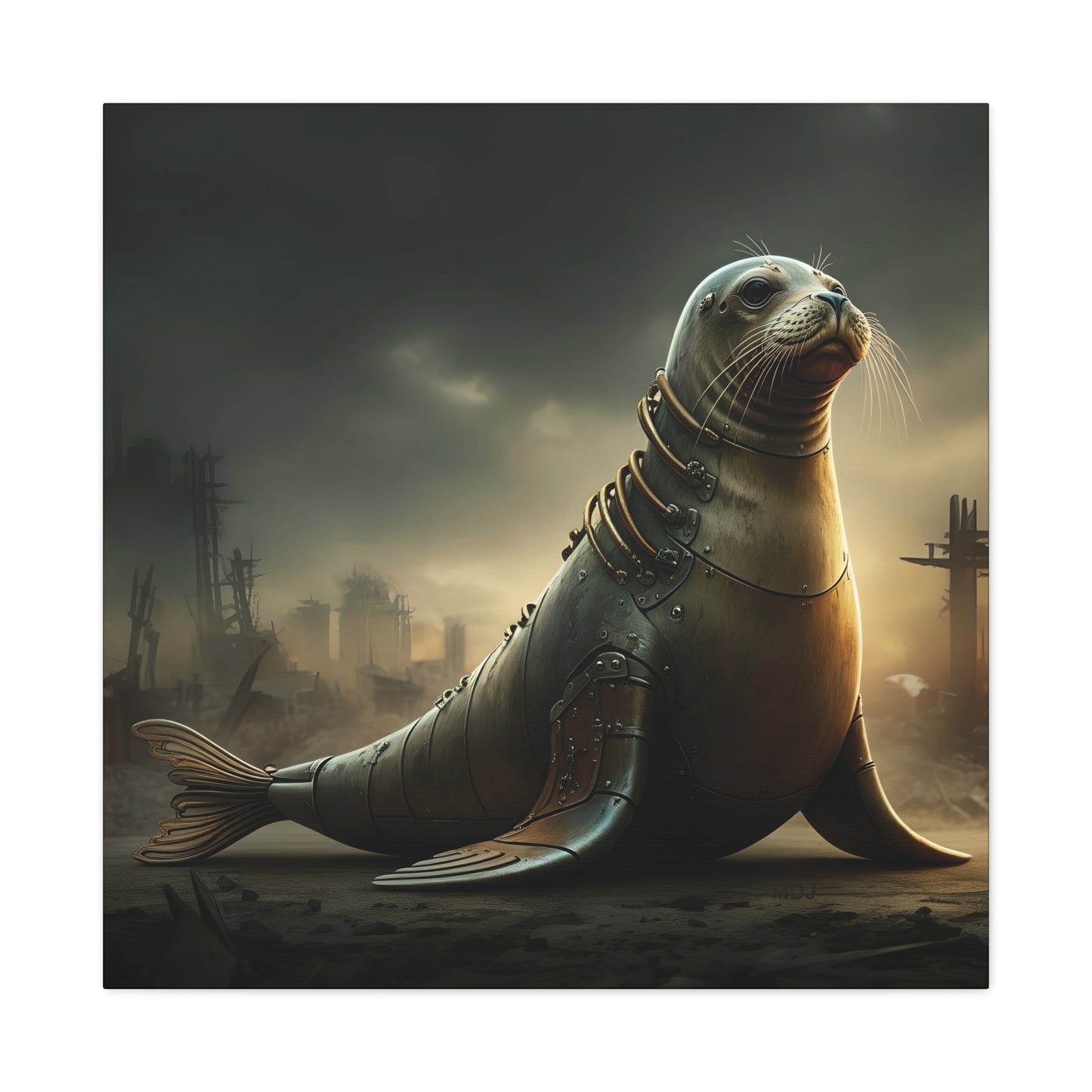 Steampunk Seal 12 - Thick Matte Canvas Print